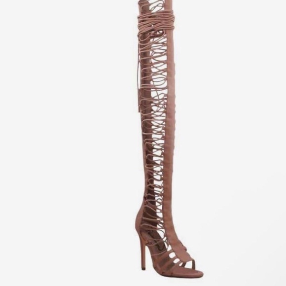 Privileged Gladiator nude open toe boots - Picture 1 of 3
